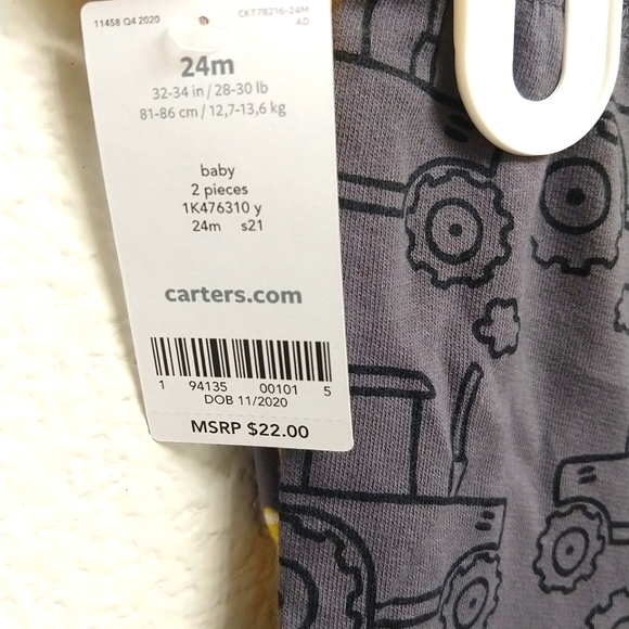 Tractor matching yellow onesie and grey paint set 24months - Picture 3 of 3